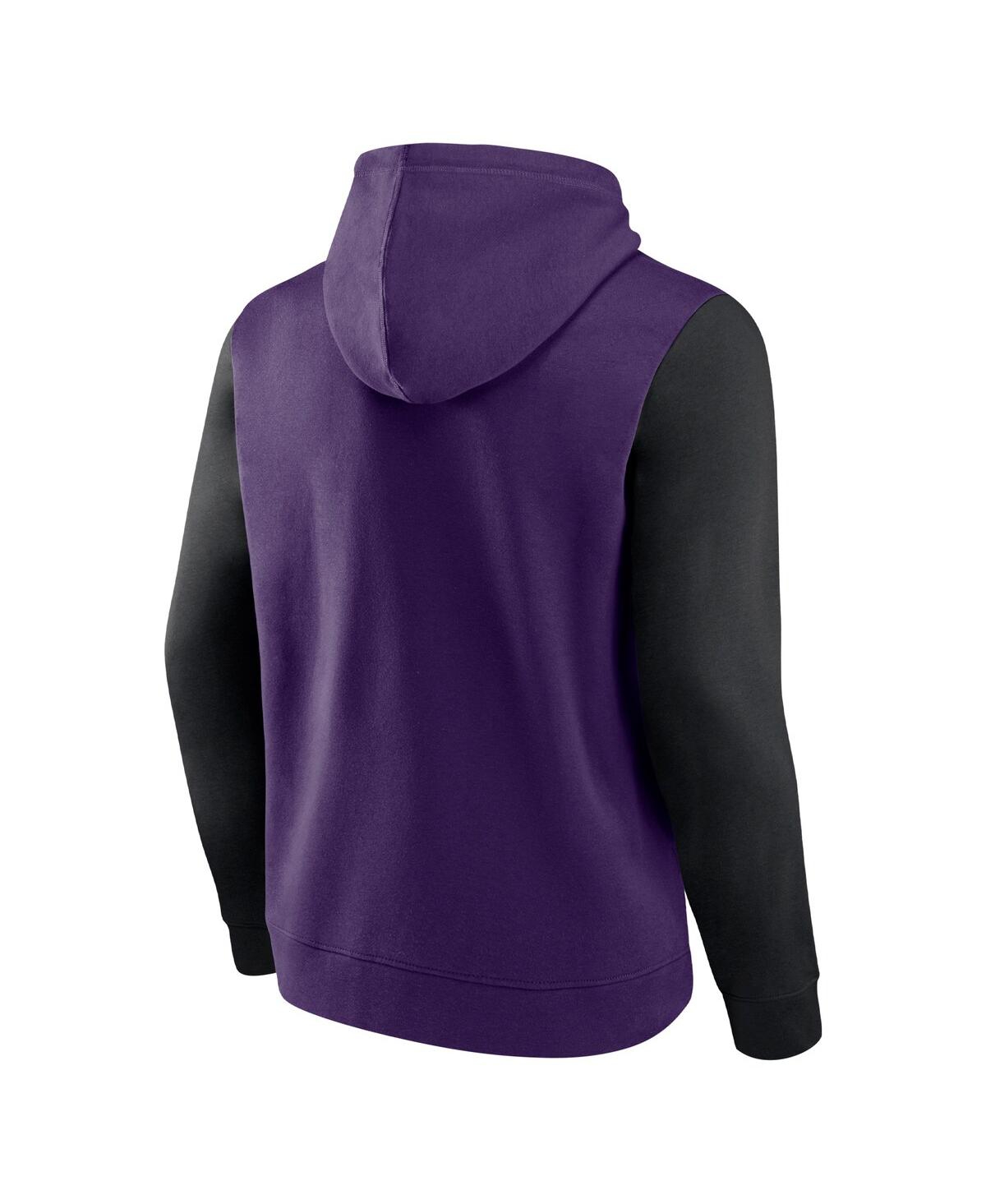 Men's Fanatics Black Phoenix Suns Attack Colorblock Pullover Hoodie - Black