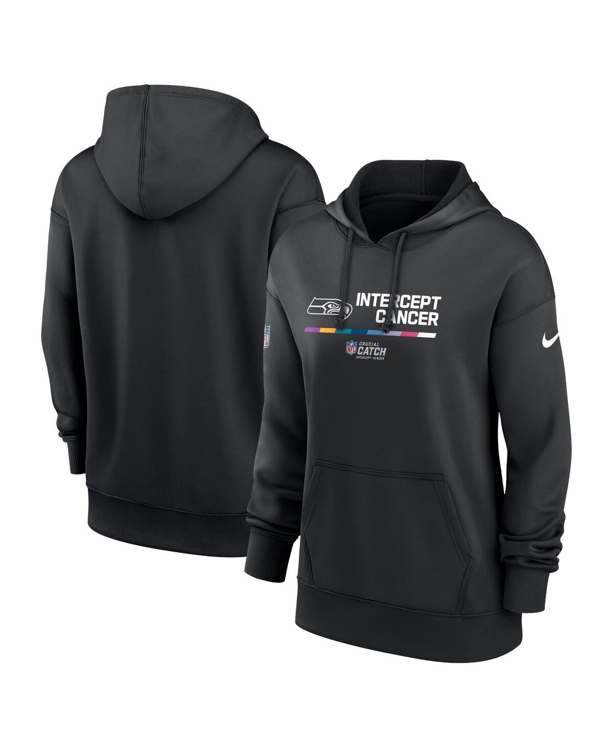 Shop Nike Women's  Black Seattle Seahawks 2022 Nfl Crucial Catch Therma Performance Pullover Hoodie