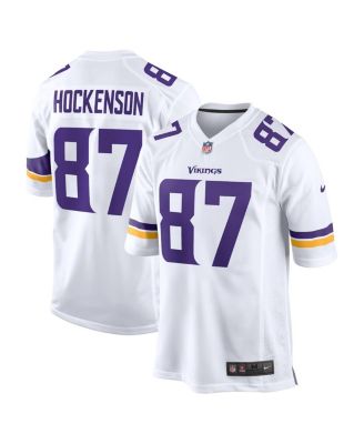 T.J. Hockenson Minnesota Vikings Men's Purple Name & Number Logo Long  Sleeve T-Shirt 