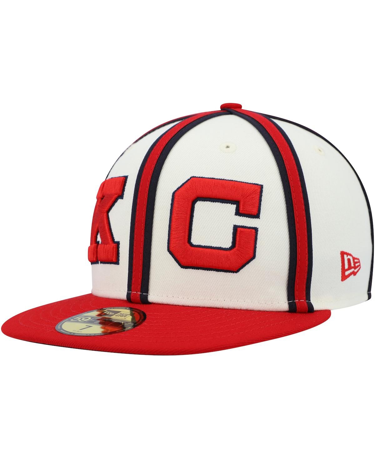 Shop New Era Men's  Cream, Red Kansas City Monarchs Cooperstown Collection Turn Back The Clock 59fifty Fit In Cream,red