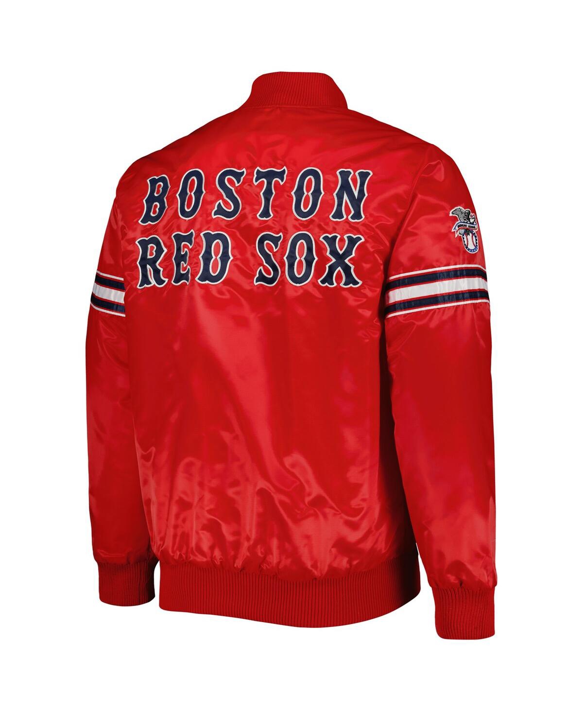 Shop Starter Men's  Red Boston Red Sox Pick And Roll Satin Varsity Full-snap Jacket