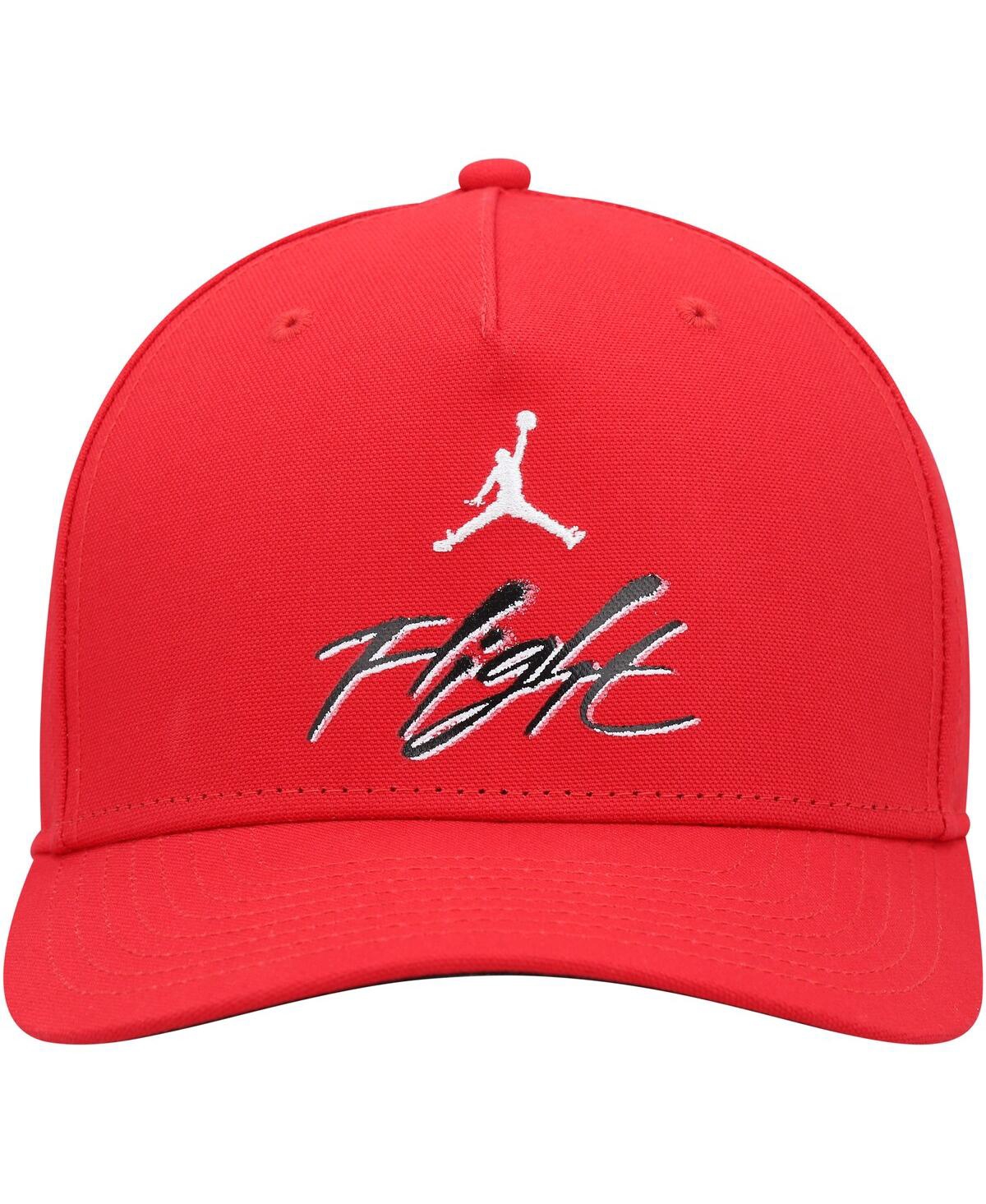 Shop Jordan Men's  Red Classic99 Flight Snapback Hat