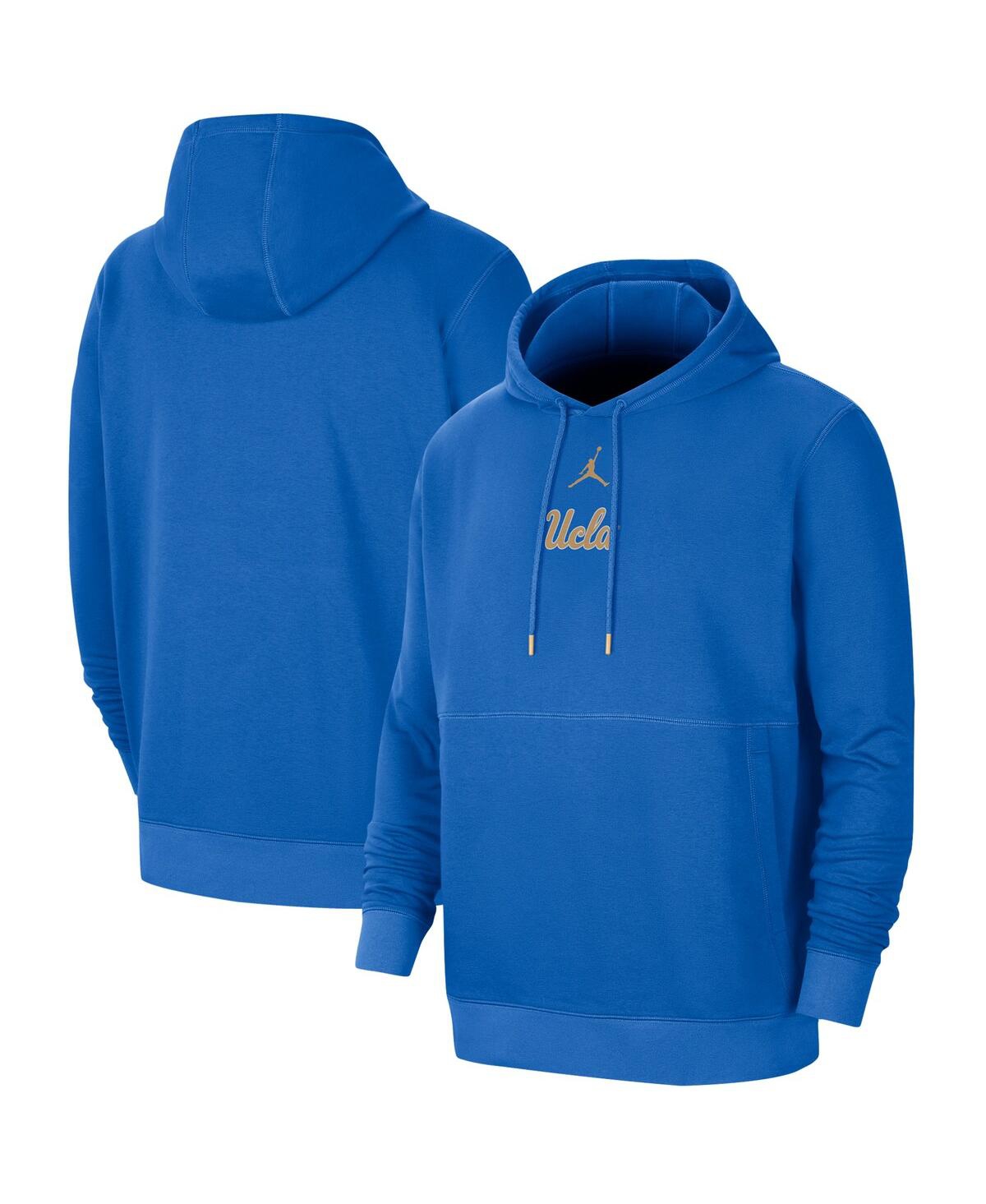 JORDAN MEN'S JORDAN BRAND BLUE UCLA BRUINS PRACTICE PERFORMANCE PULLOVER HOODIE