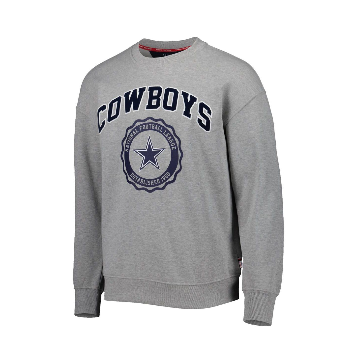 Мужская толстовка Tommy Hilfiger Heather Gray Dallas Cowboys Ronald Crew — фото 4