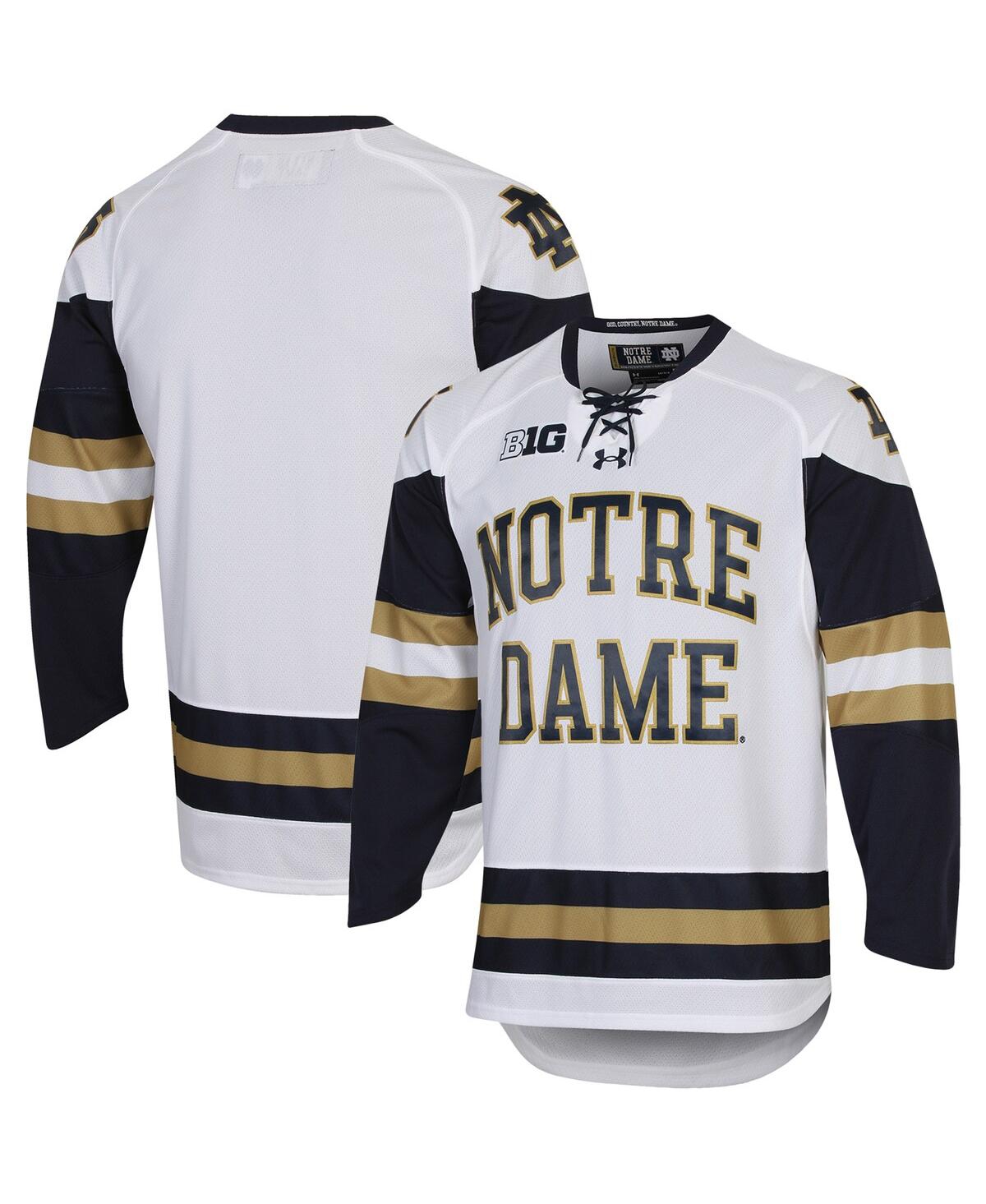 Men's Under ArmourNotre Dame Fighting Irish Ua Replica Hockey Jersey - White