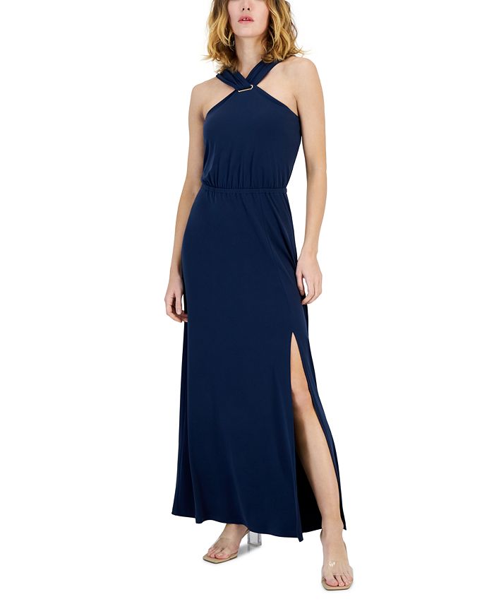 I.N.C. International Concepts Women's Sleeveless Halter-Neck Maxi Dress ...