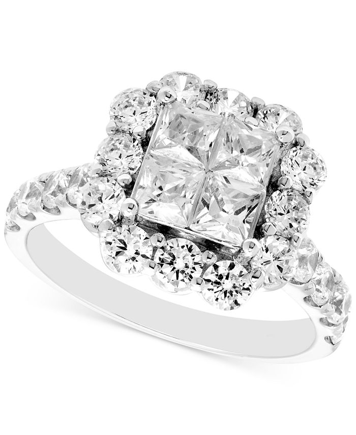 Macy s Diamond Princess Halo Engagement Ring 2 1 2 ct. t.w. in