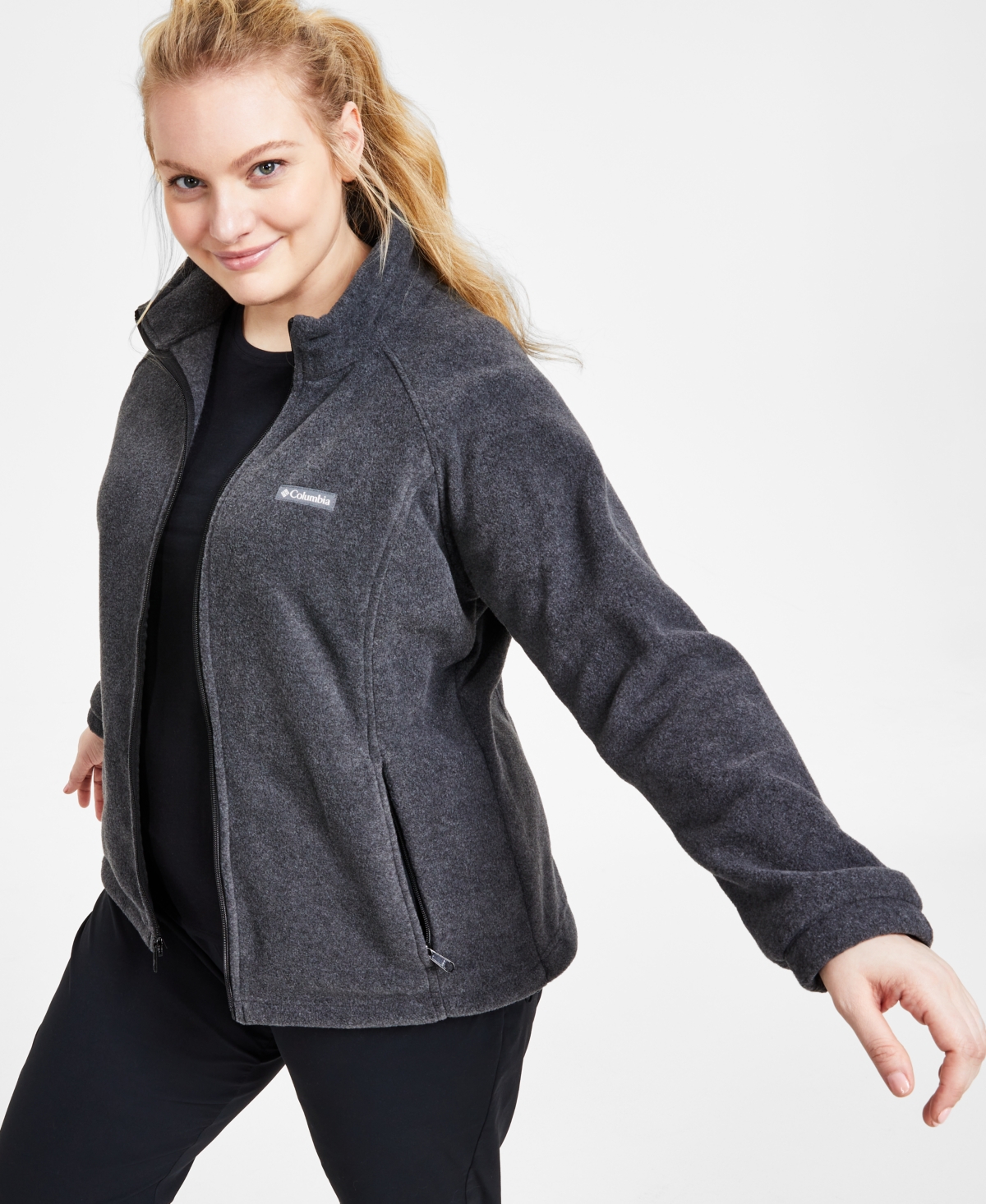 Columbia Plus Size Benton Springs Fleece Jacket In Black