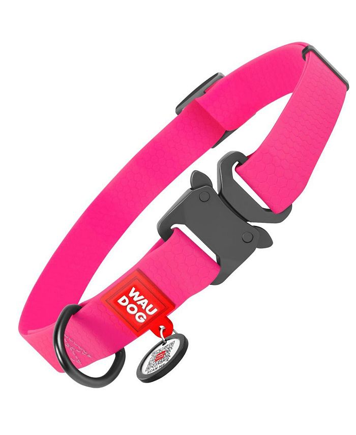 Waudog Waterproof dog collar with QR passport, metal fastex Macy's