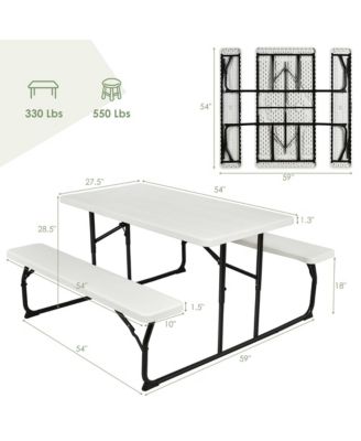 Foldable Picnic Table Bench Set Outdoor Camping for Patio and Backyard