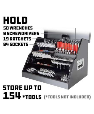 26 Inch Rapid Box Slant Front Toolbox with Tool Magnets - Gray