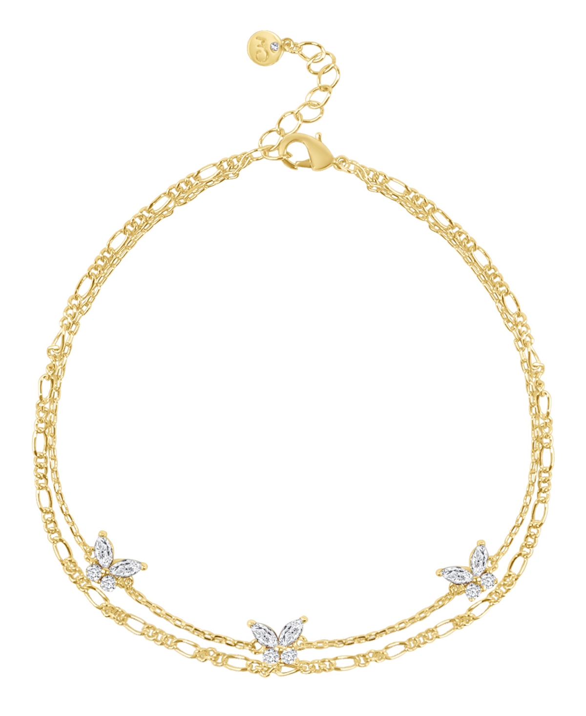 And Now This Cubic Zirconia 18K Gold-Plated Butterfly Anklet