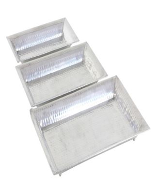 Rosemary Lane Aluminum Tray, Set of 3, 24", 21", 18" W