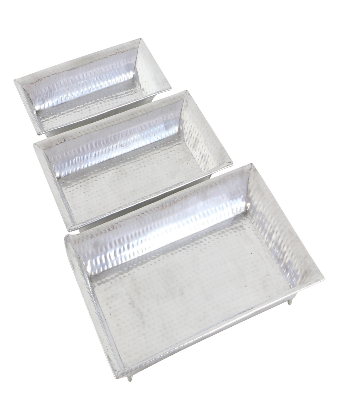 Rosemary Lane Aluminum Tray, Set of 3, 24", 21", 18" W