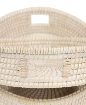 Light Rattan Tray with Slot Handles, Set of 2, 20", 16" W