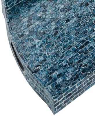 Mother of Pearl Tray with Slot Handles, Set of 2, 20", 18" W