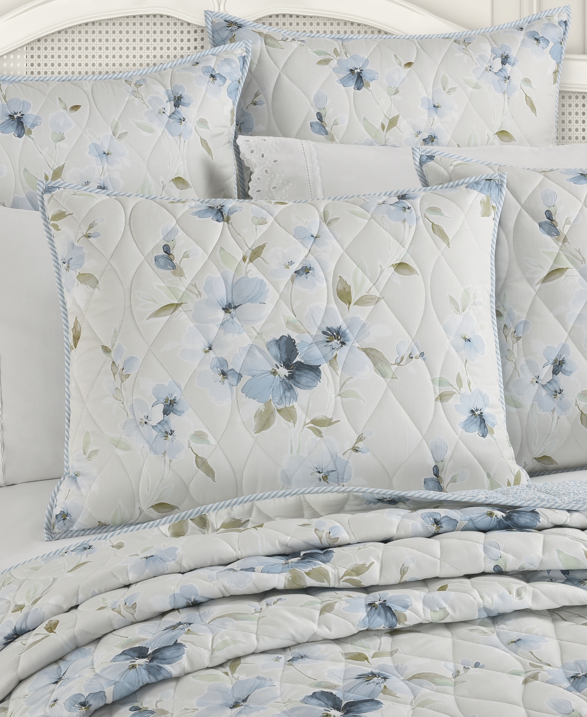 Cecelia Quilted Sham, King - Blue
