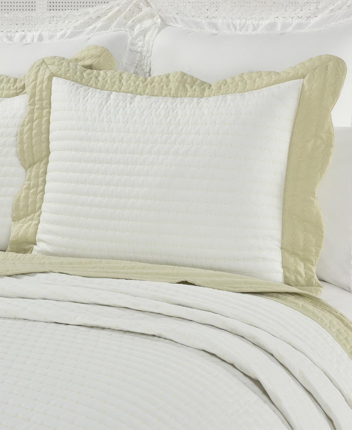 Amherst Quilted Sham, King - Cream