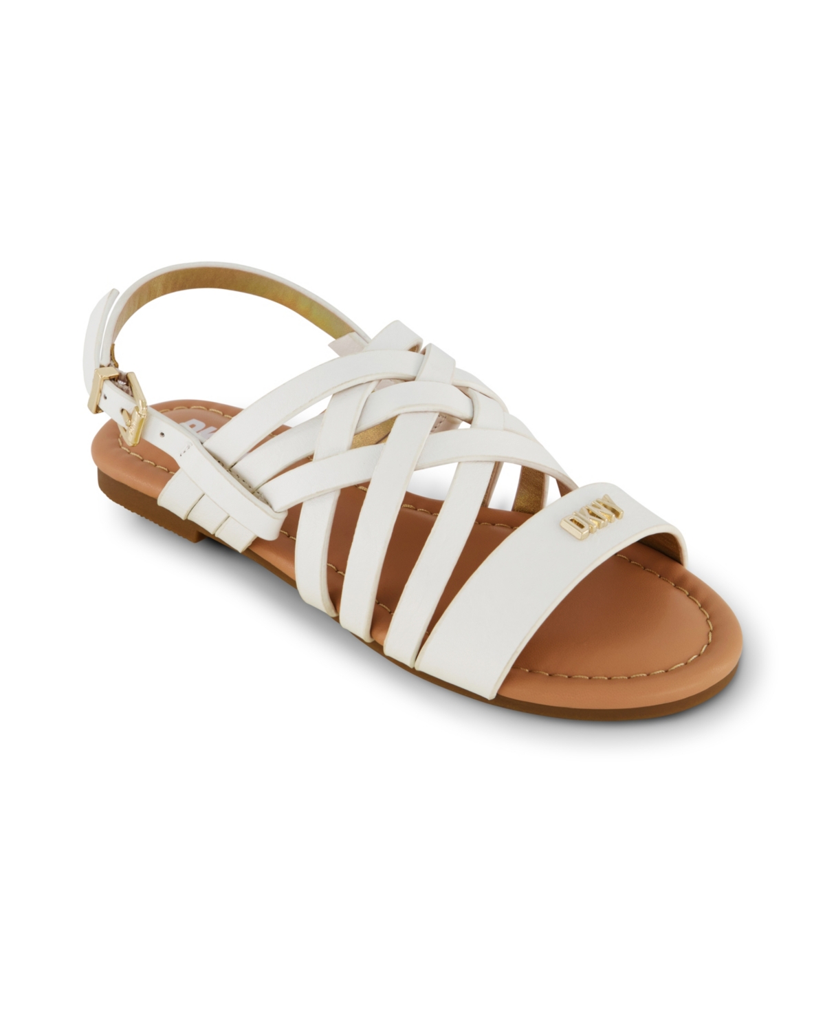 Dkny Little Girls Strappy Flat Sandals In White