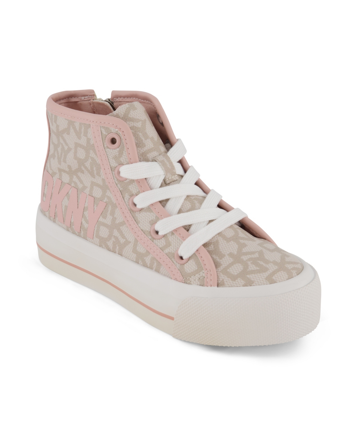Dkny Big Girls Platform High Top Lace-up Sneakers In White