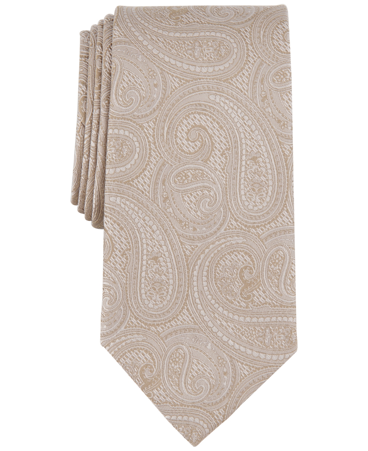 Michael Kors Men's Rich Texture Paisley Tie In Taupe