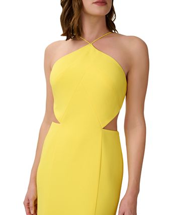 Aidan mattox cutout halter neck gown discount