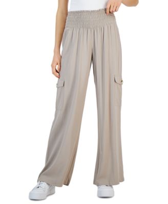 Rewash - Juniors' Cargo Boardwalk Pull-On Wide-Leg Pants