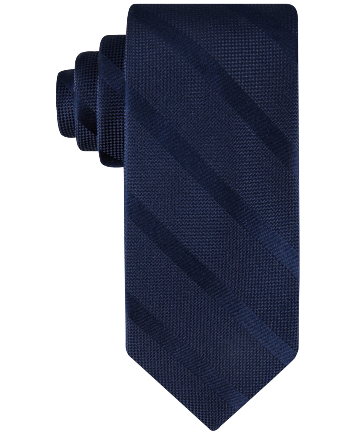 Tommy Hilfiger Men's Solid Textured Stripe Tie In Navy