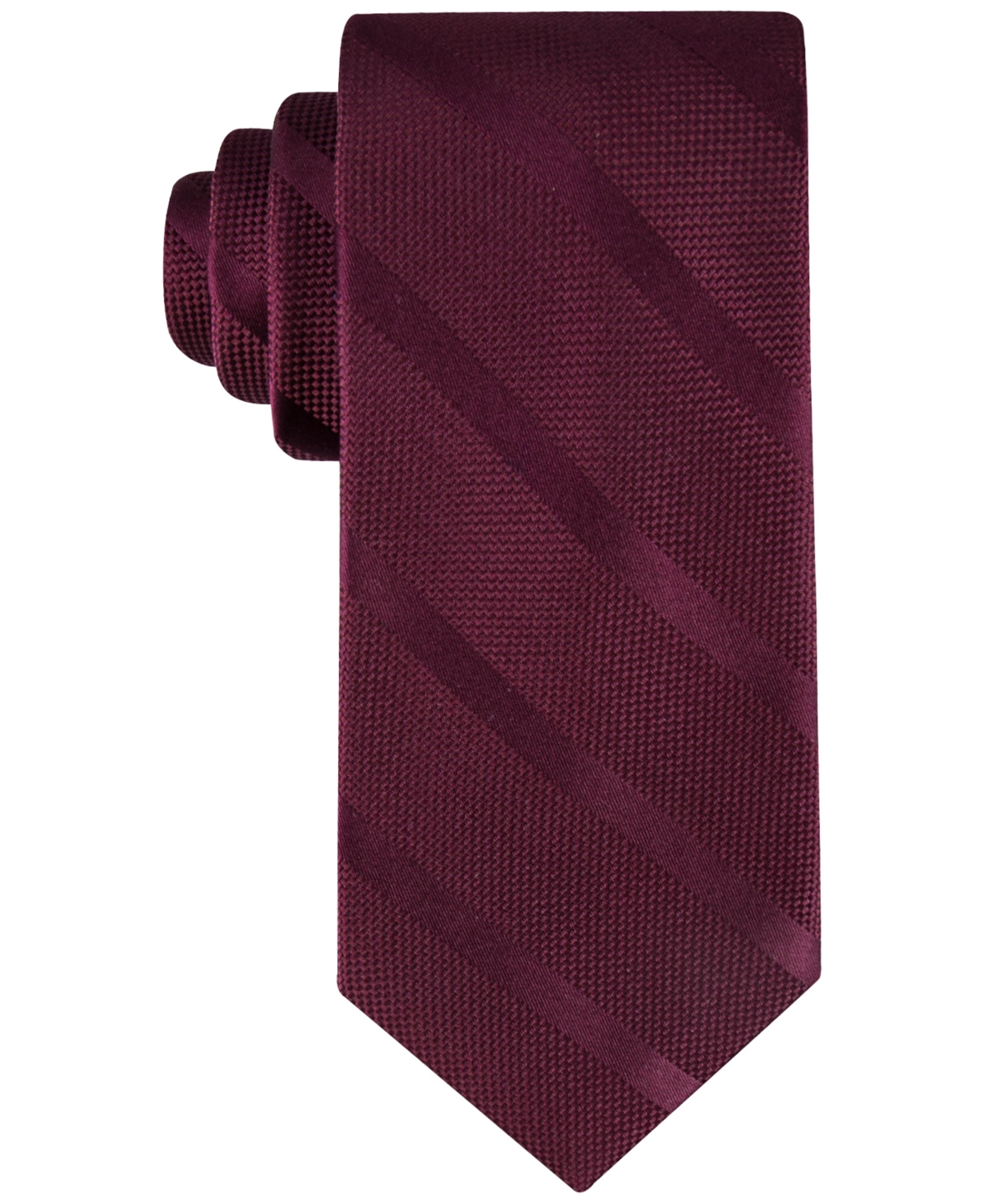 Tommy Hilfiger Men's Solid Textured Stripe Tie In Burgundy