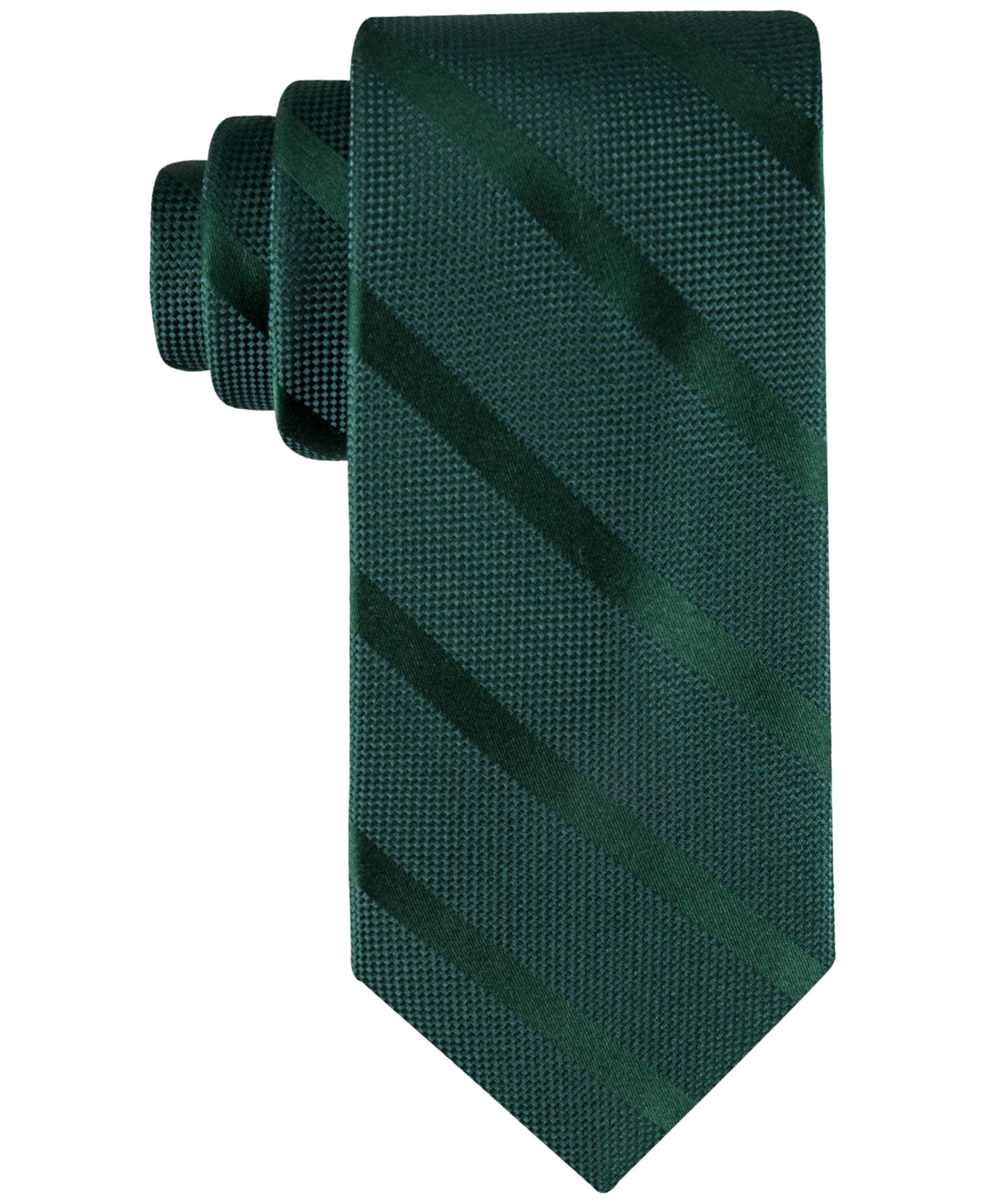 Tommy Hilfiger Men's Solid Textured Stripe Tie In Hunter Green