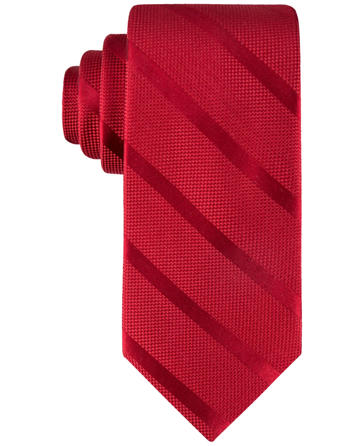 Tommy Hilfiger Men's Solid Textured Stripe Tie In Red
