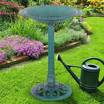 Bird Bath Feeder Freestanding Outdoor Garden Yard Patio Decor