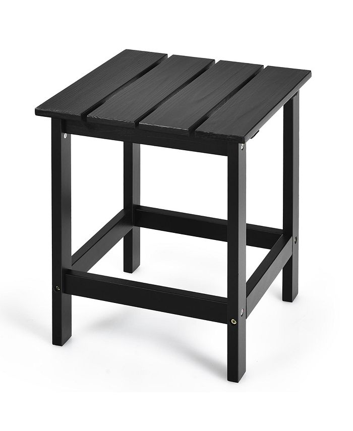 Costway Patio 15" End Side Coffee Table Square Wooden Slat Garden Macy's