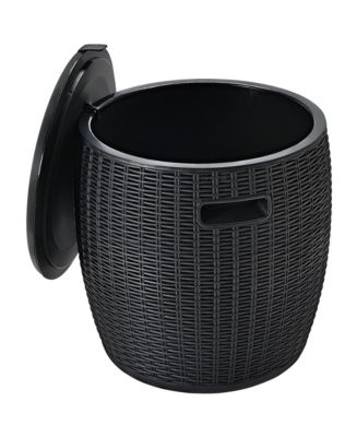 Costway 9.5 Gallon 4-in-1 Patio Rattan Cool Bar Cocktail Table Side Table - Macy's