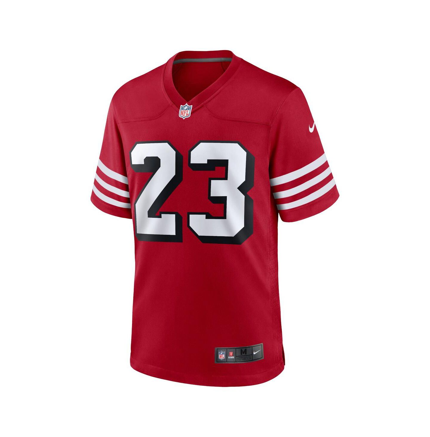 Мужской топ Nike Christian McCaffrey San Francisco 49ers Game Player Jersey, цвет: Алый — фото 2