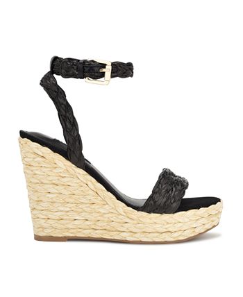 Nine West Women's Henri Round Toe Woven Wedge Sandals - Macy's