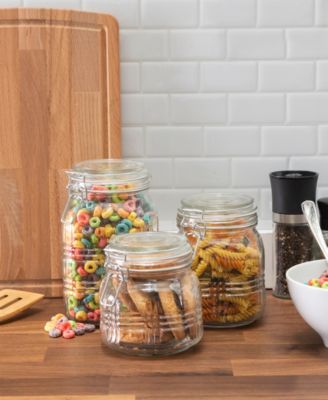 Portland Square Glass Canisters, Set of 3