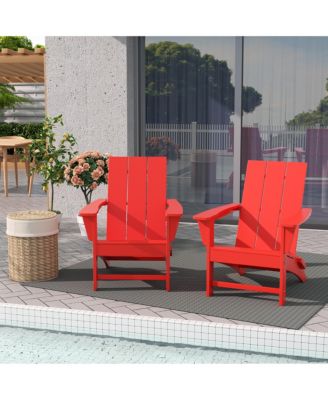 Modern Outdoor Folding Adirondack Chair (Set of 2)