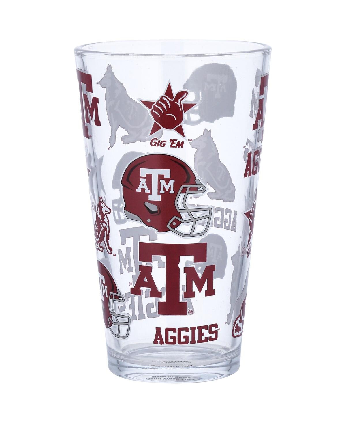 Memory Company Texas A&m Aggies 16 oz Allover Print Pint Glass In Transparent