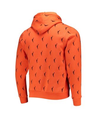 Men's Orange WNBA Allover Logowoman Pullover Hoodie