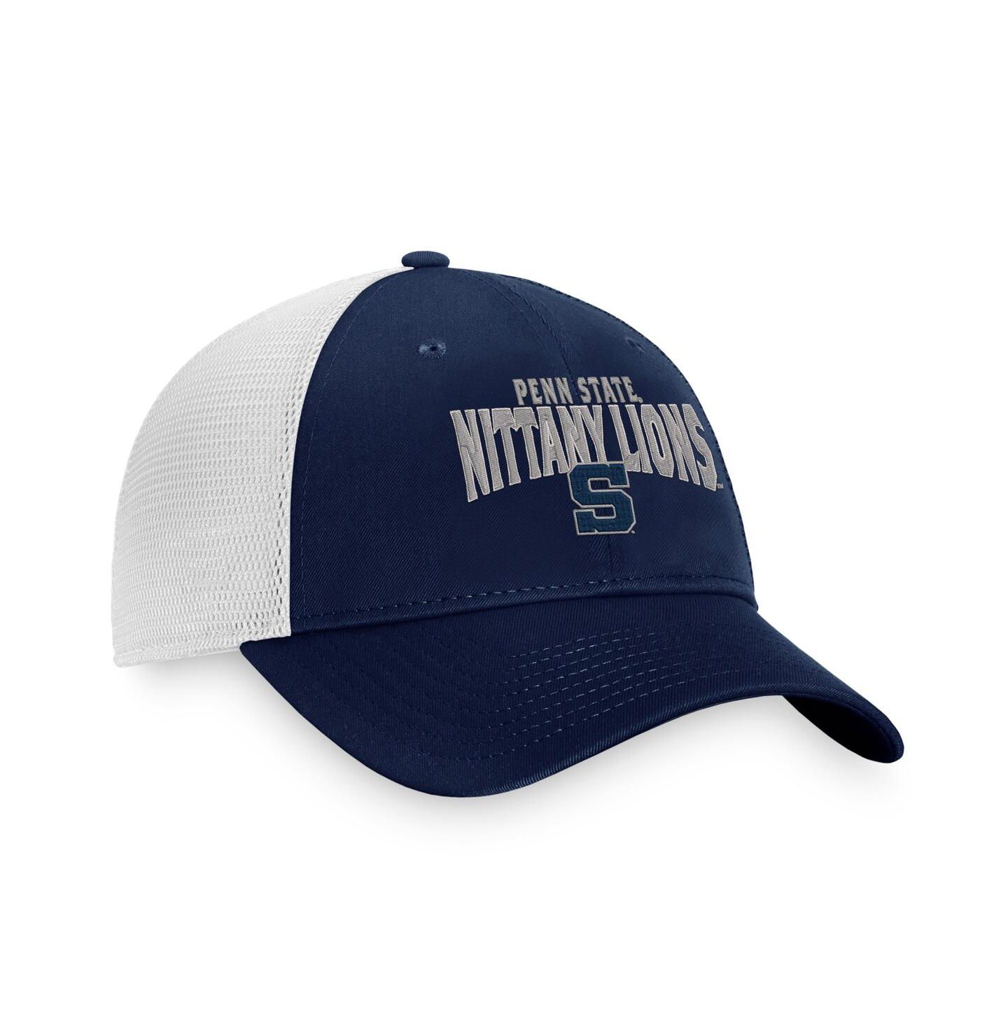 Мужская кепка Top of the World Navy, White Penn State Nittany Lions Breakout Trucker Snapback Hat — фото 2