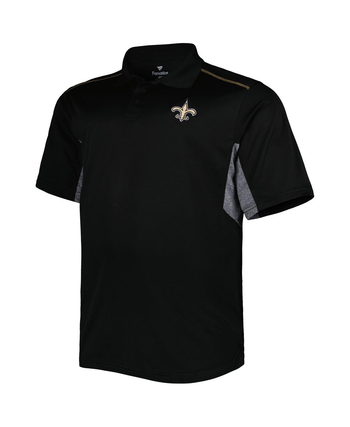 Shop Profile Men's Black New Orleans Saints Big And Tall Team Color Polo Shirt