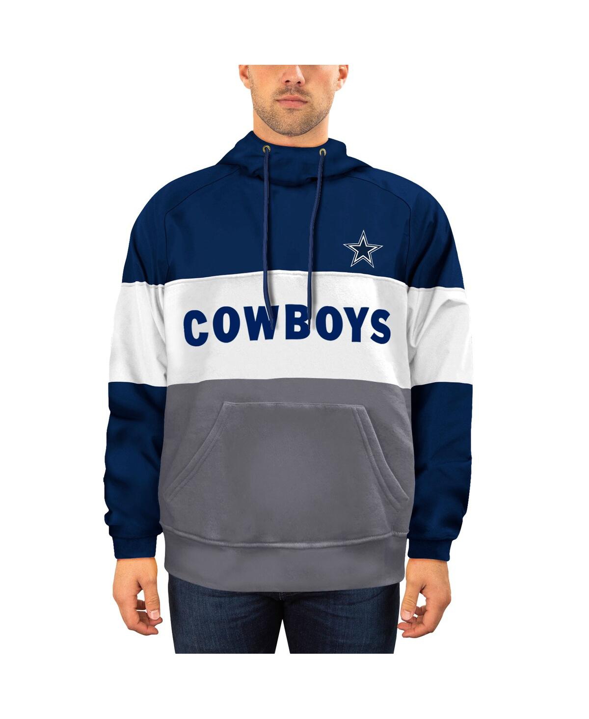 New Era Men's  Navy And Gray Dallas Cowboys Big And Tall Fleece Star Team Pullover Hoodie In Navy,gray