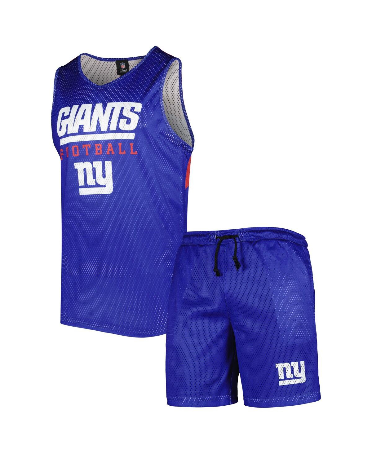 Men's FocoNew York Giants Colorblock Mesh V-Neck and Shorts Set - Royal