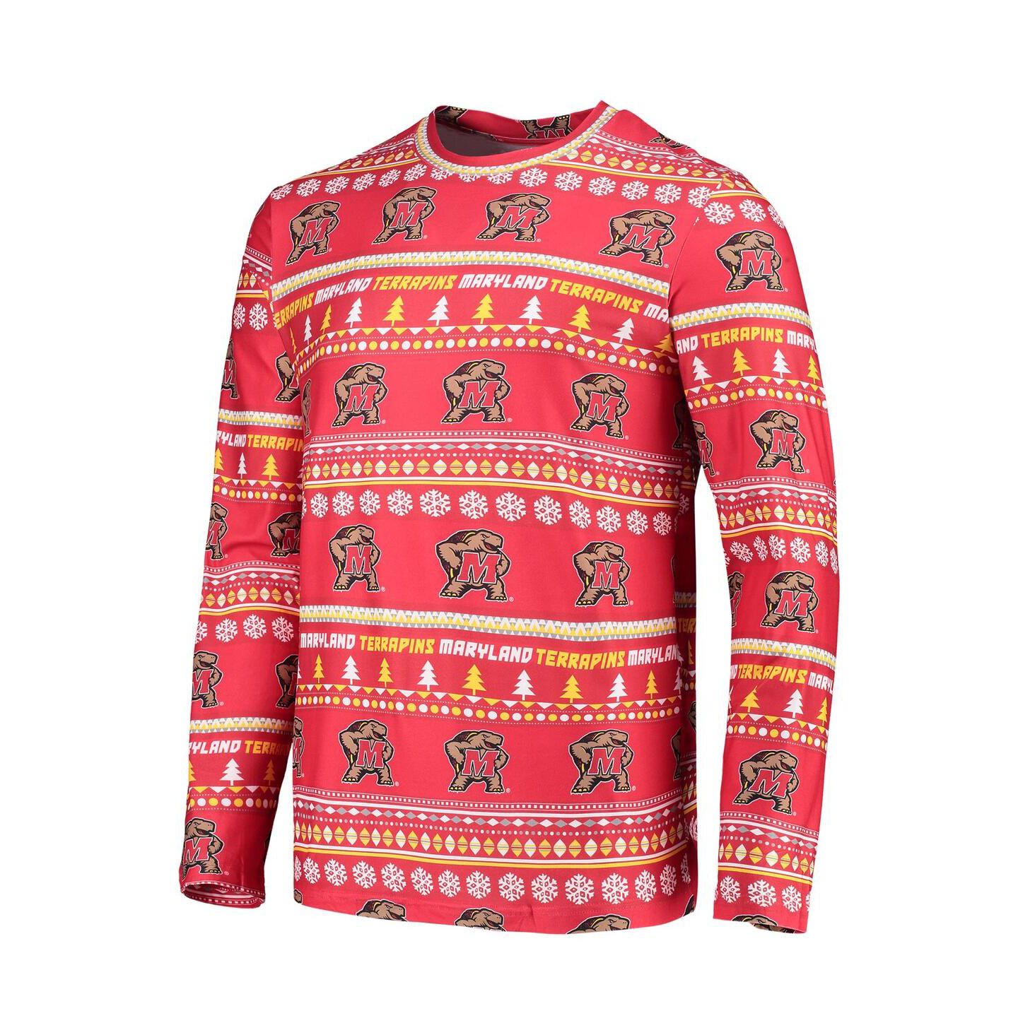 Мужская пижама Concepts Sport Maryland Terrapins Ugly Sweater, Red — фото 3