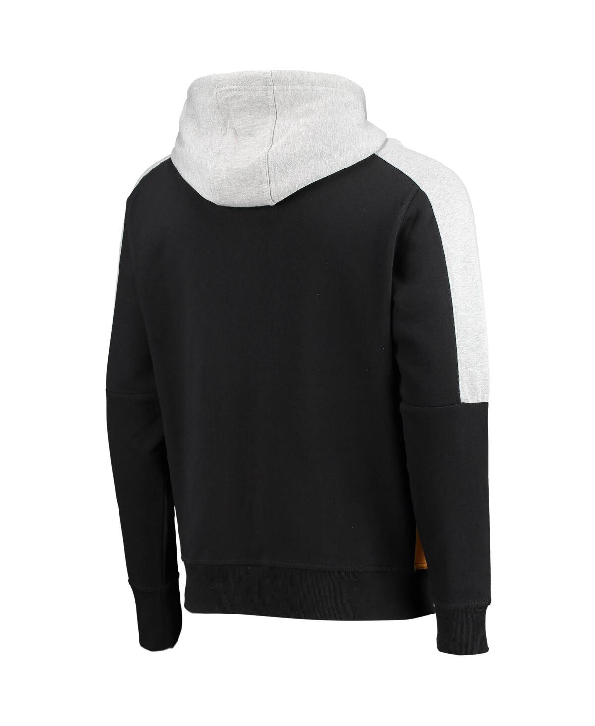 Starter Men's  Black, Orange Philadelphia Flyers Playoffs Color Block Full-zip Hoodie In Black,orange