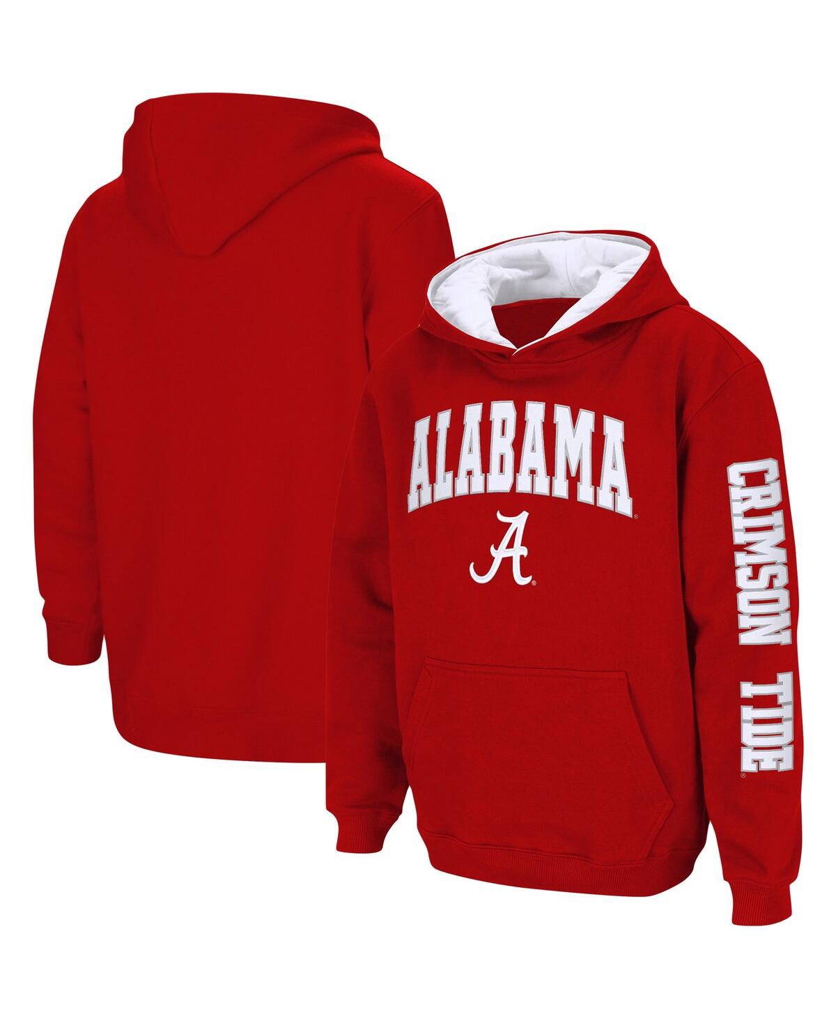 Youth Boys ColosseumAlabamaTide 2-Hit Team Pullover Hoodie - Crimson