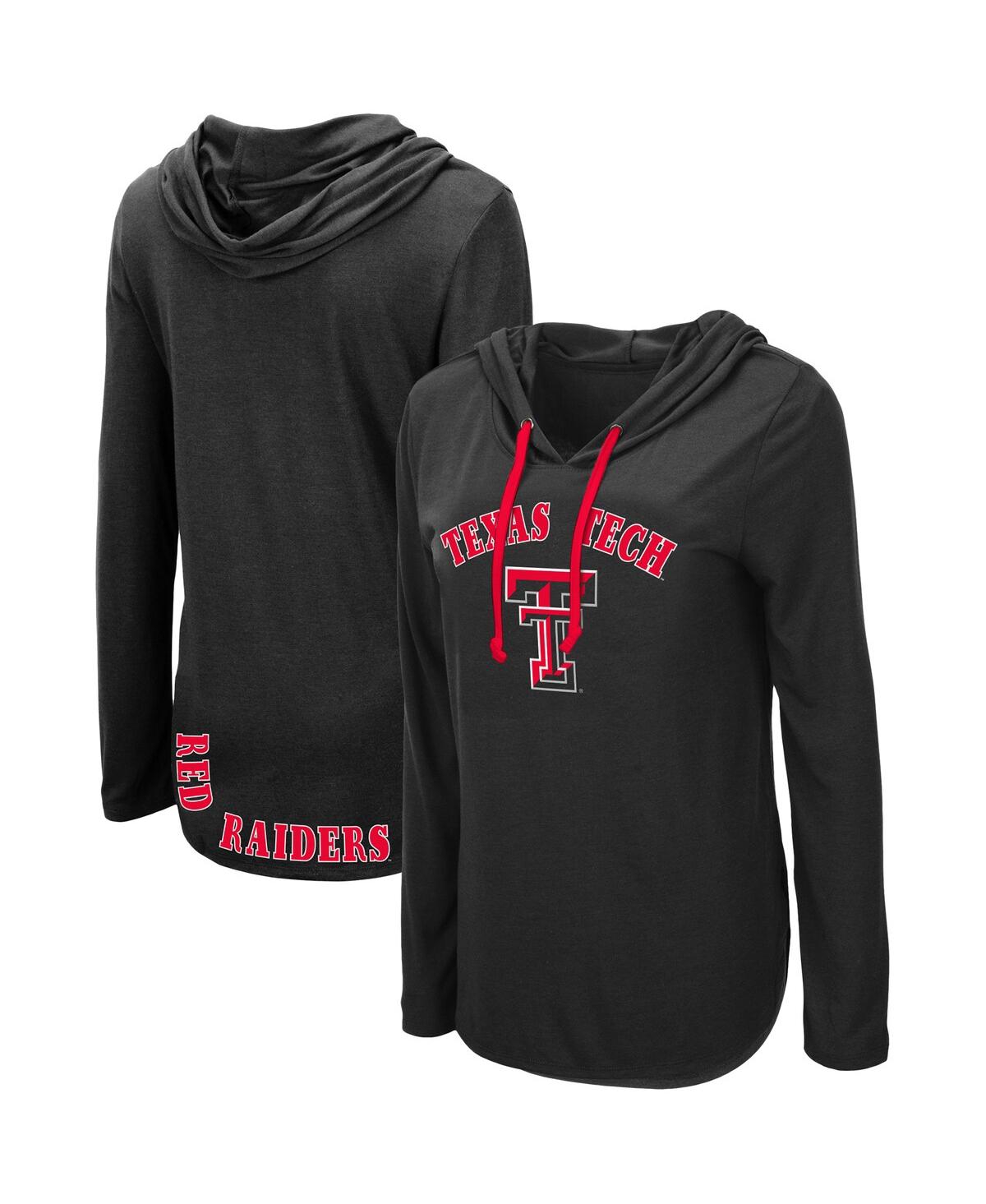 Colosseum Women's  Black Texas Tech Red Raiders My Lover Hoodie Long Sleeve T-shirt In Black