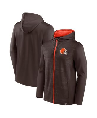 Men's Brown, Orange Cleveland Browns Ball Carrier Full-Zip Hoodie