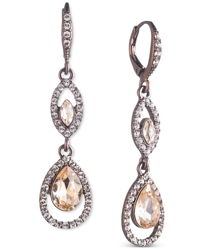 Givenchy Pavé & Mixed Crystal Double Drop Earrings & Reviews - Earrings -  Jewelry & Watches - Macy's